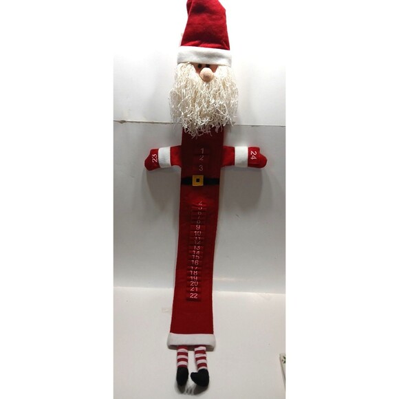 Santa Count Down Plush Advent Calendar Long Legs Children Christmas Fun - Picture 1 of 9